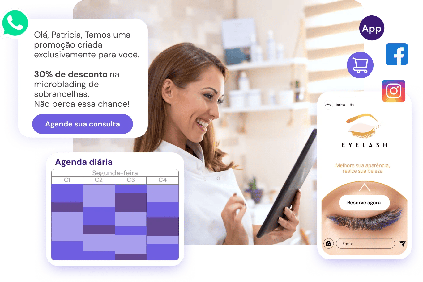 Software para saloes de sobrancelhas e cílios